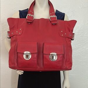 Marc Jacobs Red leather vintage oversized Tote Bag shoulder bag made in Italy